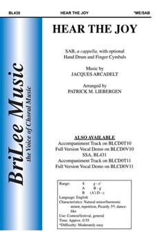 Hear The Joy by Arcadelt Jacques - Liebergen Patrick M - for SAB a cappella