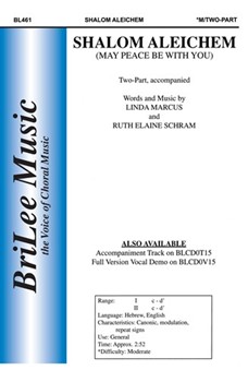 Shalom Aleichem by Schram and Marcus - Schram Ruth Elaine - for 2-Part