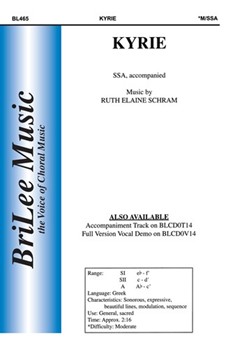 Kyrie by Schram Ruth Elaine - Schram Ruth Elaine - for SSA