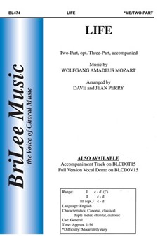 Life by Mozart Wolfgang Amadeus - Perry Dave and Jean - for 2-Part