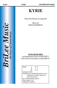 Kyrie by Poorman Sonja for 3-Part Mixed