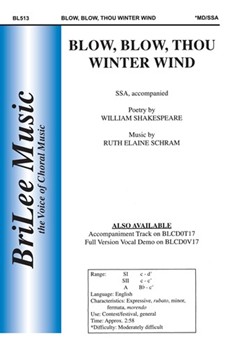 Blow Blow Thou Winter Wind by - Schram Ruth Elaine - for SSA