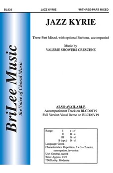 Jazz Kyrie by Crescenz Valerie Showers for 3-Part Mixed