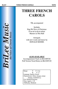 3 French Carols by Moore Donald Paul - Moore Donald - for TB Sacred