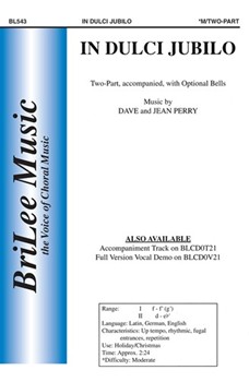In Dulci Jubilo by Perry Dave and Jean for 2-Part