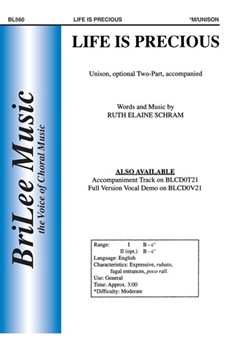 Life Is Precious by Schram Ruth Elaine - Schram Ruth Elaine - for Unison/2-Part