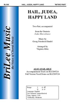 Hail Judea Happy Land by Handel George Frideric - Allen Virginia - for 2-Part