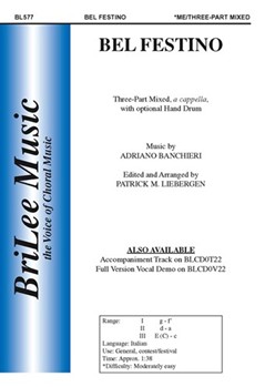 Bel Festino by Banchieri Adriano - Liebergen Patrick M - for 3-Part Mixed