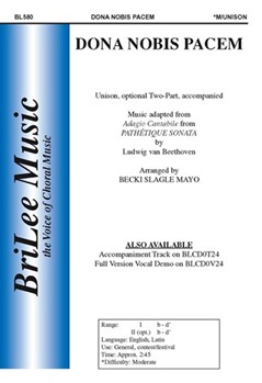 Dona Nobis Pacem by Beethoven Ludwig van - Mayo Becki Slagle - for Unison/2-Part