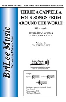 3 A Cappella Folk Songs From Around Worl by - Winebrenner Tim - for SSA