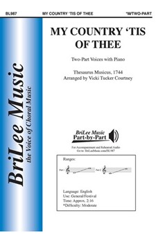 My Country 'Tis of Thee by Thesaurus Musicus - Courtney Vicki Tucker - Samuel F Smith for 2-Part