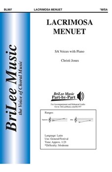 Lacrimosa Menuet by Jones Christi for SA and Piano