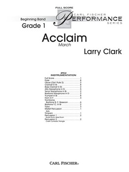 Acclaim March by Clark Larry for Full Score