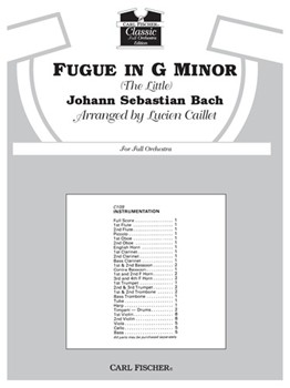 Fugue In G Minor (little) by Bach Johann Sebastian - Caillet - for Full Score