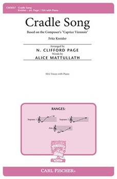 Cradle Song Based on the Composer's "CAPRICE VIENNOIS"