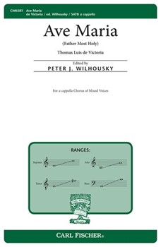 Ave Maria by De Victoria Tomas L - Wilhousky Peter J - for SATB a cappella
