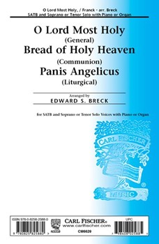 O Lord Most Holy (General) Bread of Holy Heaven (Communion) Panis Angelicus (Liturgical) by Franck Cesar - Breck Edward S - for