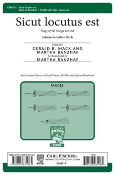 Sicut Locutus Est (Wing Joyful Songs... by Bach Johann Sebastian - Mack Gerald - Anonymous for SATB
