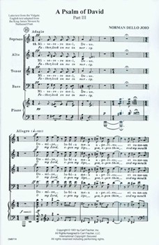 Psalm Of David (Third Mvt) by Dello Joio Norman for SATB