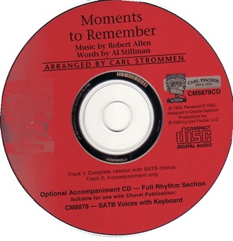 Moments To Remember by Allen Robert - Strommen Carl - Al Stillman for Accompaniment CD