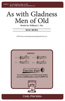 As With Gladness Men Of Old by Berg Ken William C. Dix for TTBB