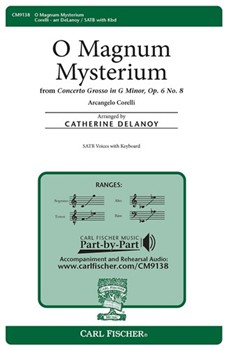 O Magnum Mysterium by Corelli Arcangelo - DeLanoy Catherine - for SATB