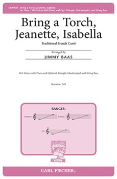 Bring a Torch Jeanette Isabella by - Baas Jimmy - for SSA and Piano (Trad. French Carol)