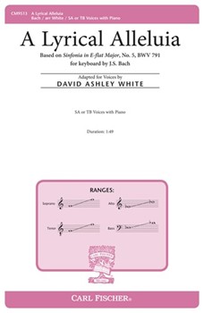 Lyrical Alleluia by Bach Johann Sebastian - White David Ashley - for SAorTB and Piano