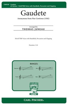 Gaudete by Anonymous - Juneau Thomas - for SSAATTBB (Anonymous from Piae)