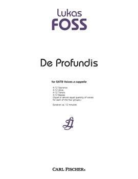 De Profundis by Foss Lukas for SATB a cappella