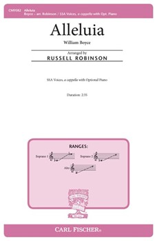 Alleluia by Boyce William - Robinson Russell L - for SSA a cappella