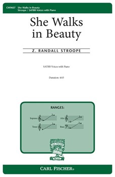 She Walks in Beauty by Stroope Z Randall for SATBB and Piano (Lord Byron)