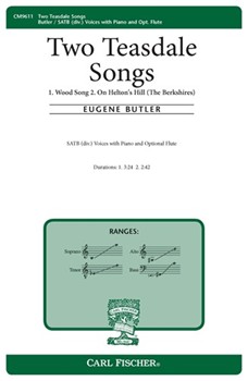 Two Teasdale Songs by Butler Eugene Sara Teasdale for SATB divisi and Piano