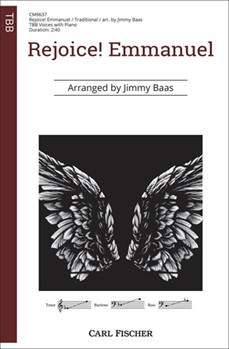 Rejoice Emmanuel by Traditional English - Baas Jimmy - for TBB and Piano