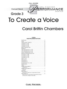 To Create a Voice by Chambers Carol Brittin for