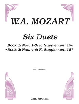 6 Duets Opus 75 by Mozart Wolfgang Amadeus for Flute Duet (Bk 2)