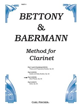 Bettoney-baermann Clarinet Method Pt 4 by Baermann and Bettoney for Clarinet Method (Pt 4)
