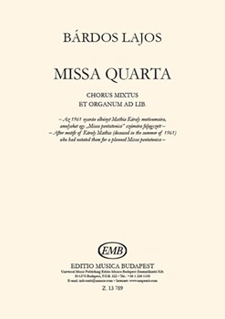 Missa quarta for mixed choir and organ