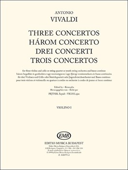 Three Concertos for three violins and cello or string quartet or youth string orchestra and basso continuo