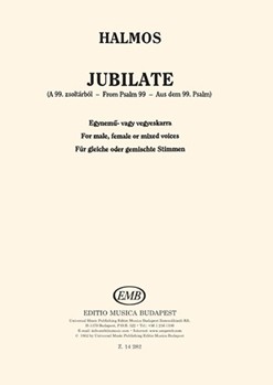 Jubilate (From Psalm 99) for male, female or mixed voices