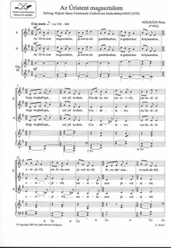 Az Uristent magasztalom Kajoni Janos Cantionale Catholicum enekeskonyvebol (1676)