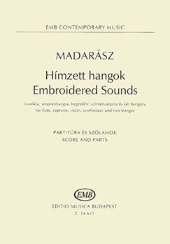 Embroidered Sounds for flute, soprano, violin, synthesizer and two bongos