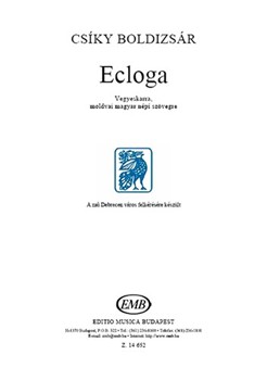 Ecloga for mixed voices on Moldovan Hungarian folk text