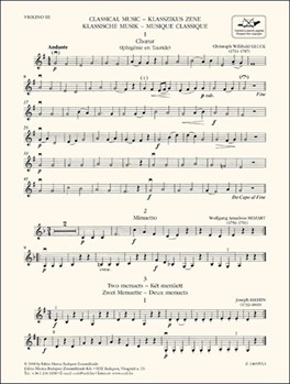 Classical Music For three violins and cello or string quartet or children-s string orchestra