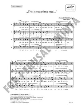 Tristis est anima mea...'