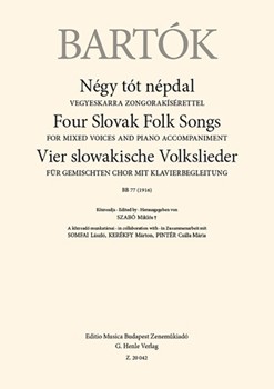 Four Slovak Folk Songs for Mixed Voices and Piano Accompaniment, BB 77 (1916)