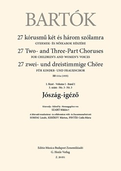 Joszag-igezo 27 Two- and Three-Part Choruses for Children's and Women's Voices , Volume I, No. 3 (BB 111a, 1935)