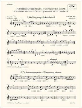 14 Little Pieces For three violins and cello or string quartet or youth string orchestra