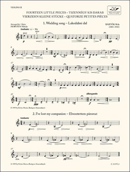 14 Little Pieces For three violins and cello or string quartet or youth string orchestra