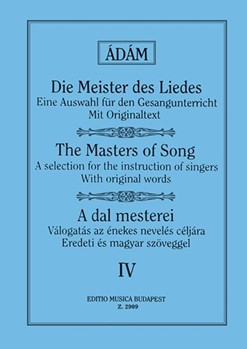 THE MASTERS OF SONG Vol.4 Works of Early Italian, French, English and German Masters for High Voice